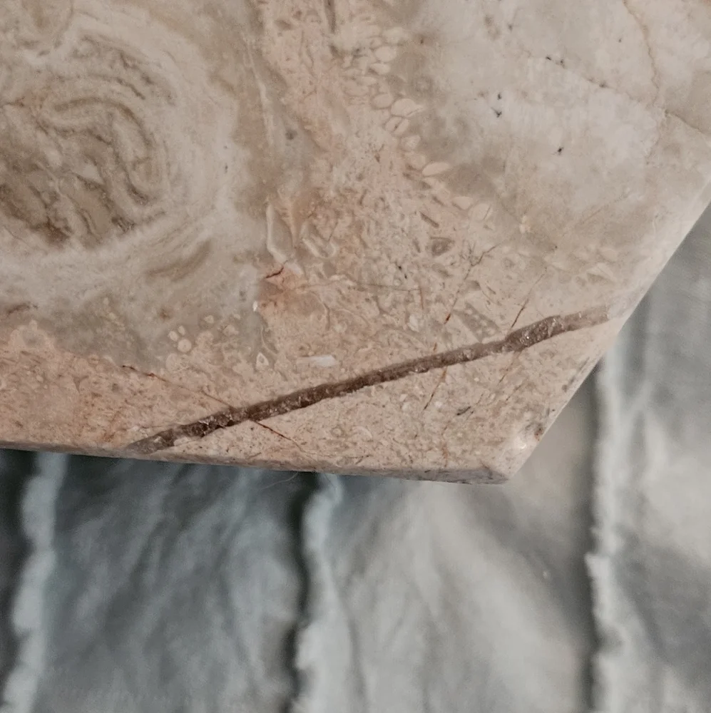 Artisan Naturalized Marble - Cream and Pink Coaster Card Trinket Holder
